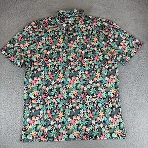 Chubbies Shirt Mens S Multicolor Floral Toucan‎ Hawaiian Polo Stretch Tropical